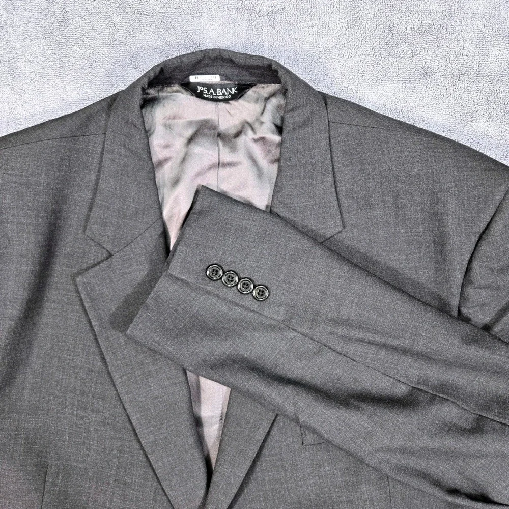 Jos. A. Bank Suit Jacket Mens 46L Charcoal Gray Good 100% Wool 2-Button‎ Blazer